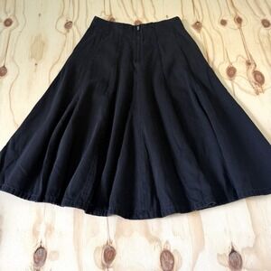 Madewell Airy Denim Circle Skirt Size 26 Black Stretch Denim A-Line